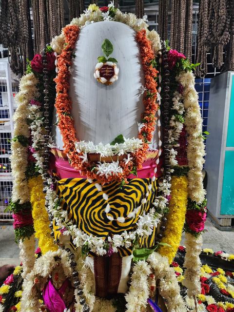 Shivalingam alankaram with flowers