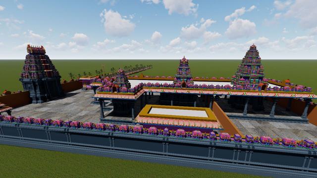 3D design of Kailasapuram, aerial view of the complex